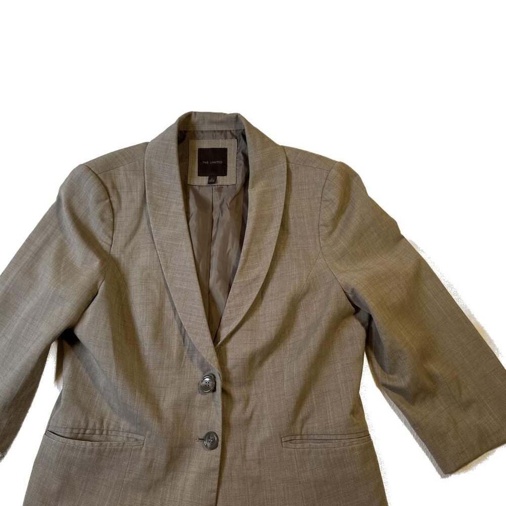 The Limited classic Tan Taupe hue 3/4 Sleeve 2-Button Blazer  lightweight L